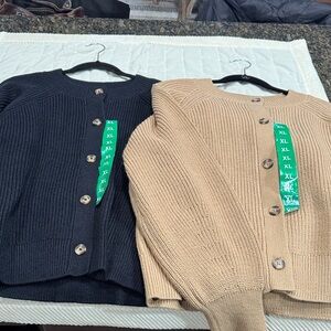 Banana Republic Black and Tan Cardigans